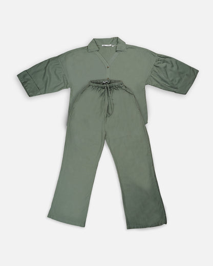 Zelig Branded Sage Green Linen Co-Ord Set WCS-04