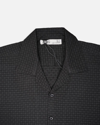 Zelig Branded Casual Textured Shirt Black Color MCS-16