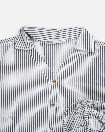 Zelig Branded Blue & White Striped Co-Ord Set WCS-08