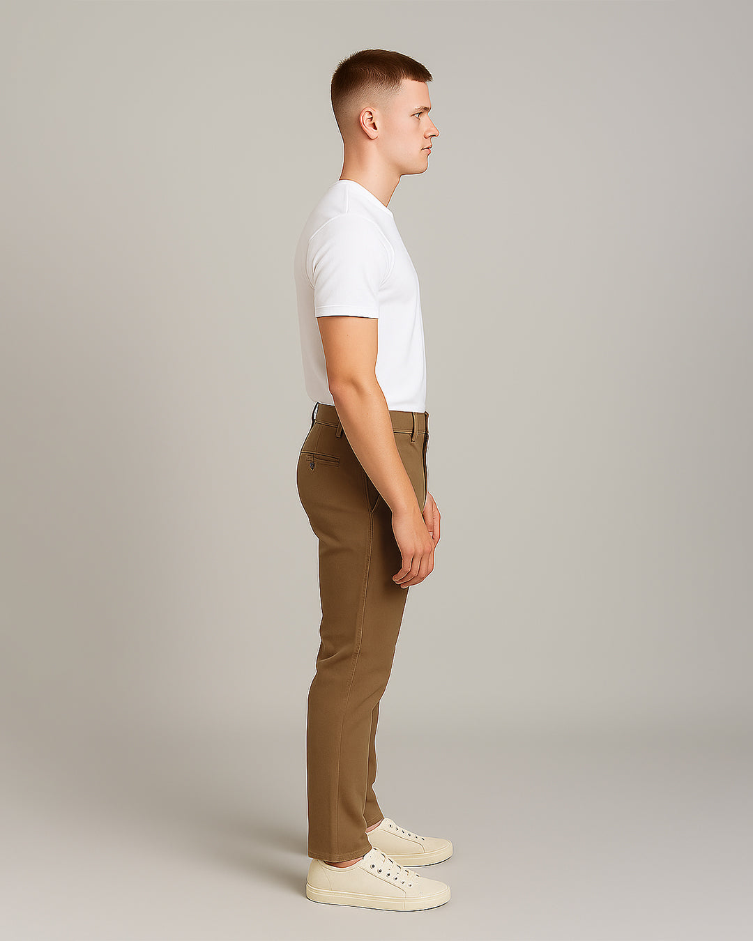 Zelig Branded Men's Brown Color Slim-Fit Cotton Chinos Branded MCP-30
