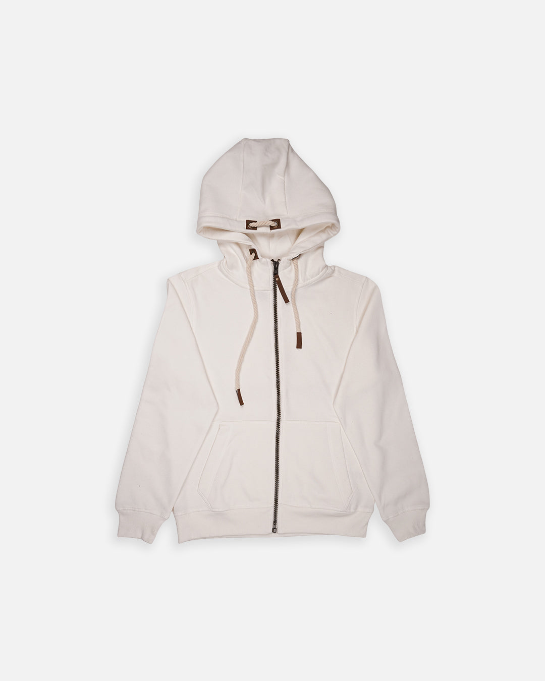 Adony Branded Men's Off-White Classic Zip-Up Hoodie MZH-02