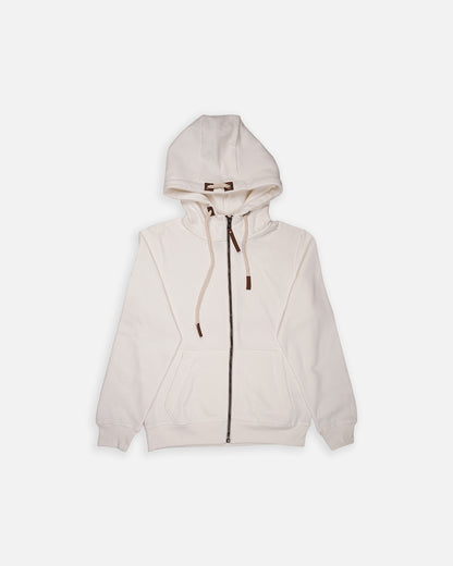 Adony Branded Men's Off-White Classic Zip-Up Hoodie MZH-02
