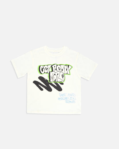 Zarra Branded Boy's Off-White “Get Ready Bro” Graphic T-Shirt BTS-20