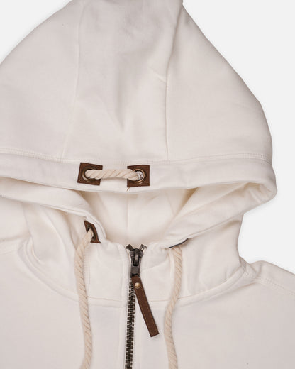 Adony Branded Men's Off-White Classic Zip-Up Hoodie MZH-02