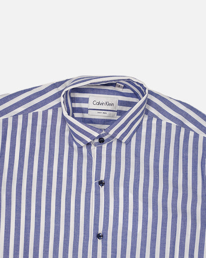 Calvy Klien Branded Men’s Blue & White Vertical Striped Shirt MFS-18
