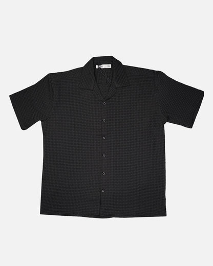 Zelig Branded Casual Textured Shirt Black Color MCS-16