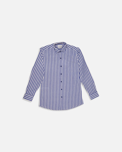 Calvy Klien Branded Men’s Blue & White Vertical Striped Shirt MFS-18