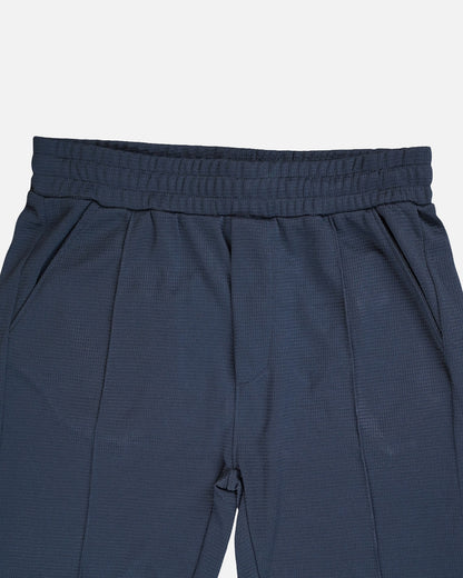 Zelig Branded Men's Navy Blue Textured Trouser MTR-04