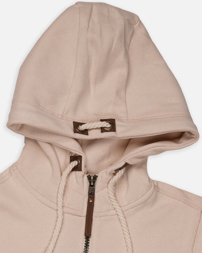 Adony Branded Men's Soft Beige Classic Zip-Up Hoodie MZH-05