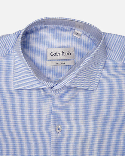 Calvy Klien Branded Men’s Sky Blue Micro Check Shirt MFS-17