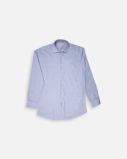 Calvy Klien Branded Men’s Sky Blue Micro Check Shirt MFS-17