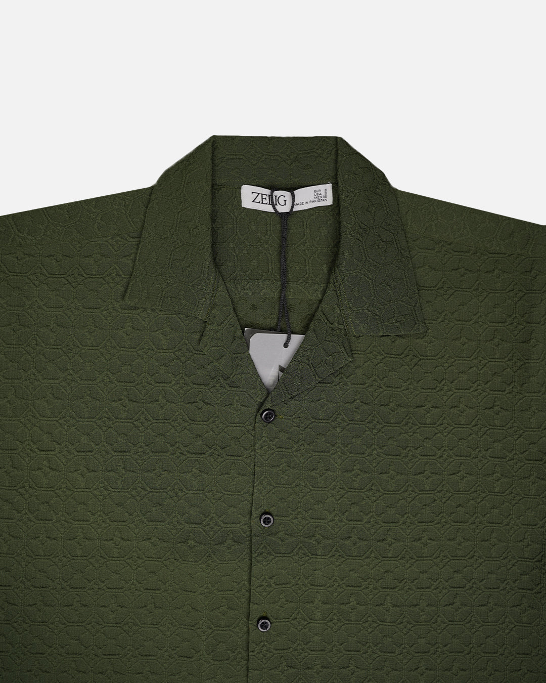 Zelig Branded Casual Textured Shirt Green Color MCS-12