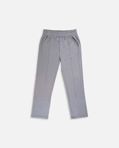 Zelig Branded Men's Ash Grey Textured Trouser MTR-04