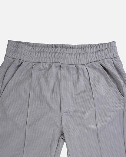 Zelig Branded Men's Ash Grey Textured Trouser MTR-04