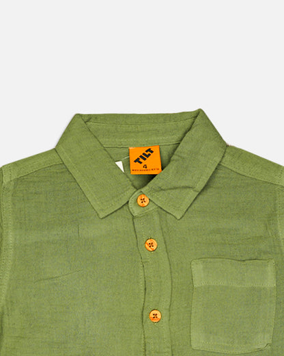 TILTY Branded Boy's Green Color Shirt Half Sleeves BS-09