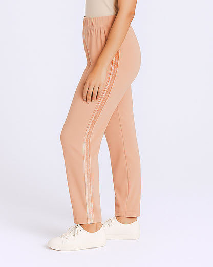 Caila Braded Women’s Peach Side Stripe Lounge Trouser WTR-01