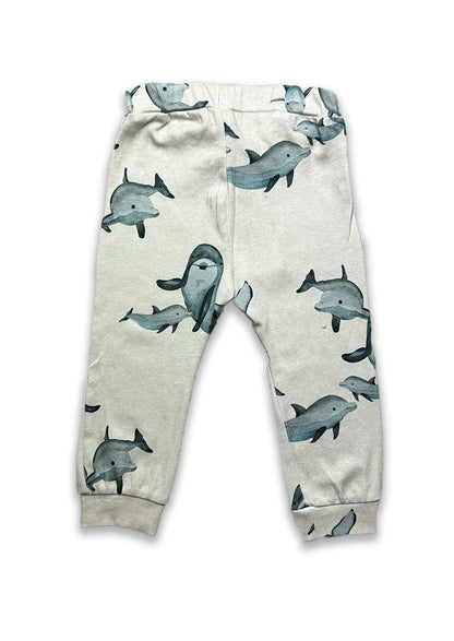 Branded Kids Trouser Beige color Dolphin printed stripes KUT-03