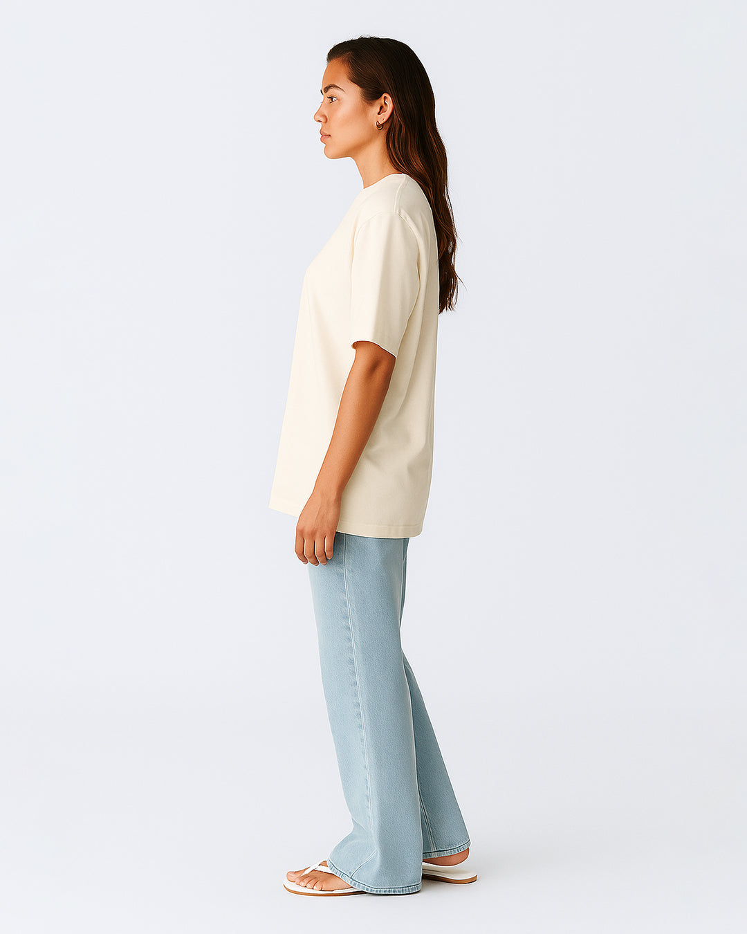 Premium Unisex Oversized Cotton T-Shirt – Cream WT-03
