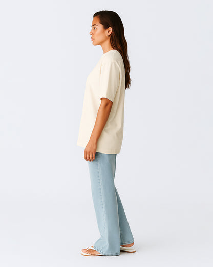 Premium Unisex Oversized Cotton T-Shirt – Cream WT-03