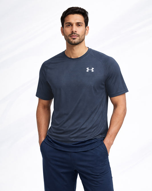 Under Armr Men's Dri-FIT Textured T-Shirt - Navy Blue MDT-35