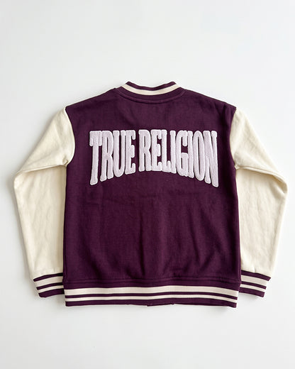 Branded Kids Bomber Jacket – Burgundy & Cream SP-62