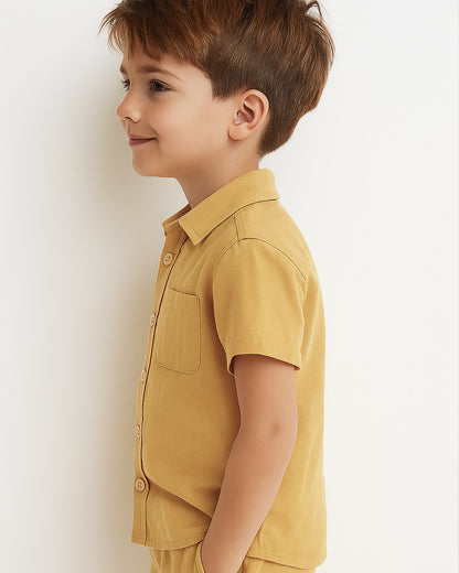 TILTY Branded Boy's Beige Color Shirt Half Sleeves BS-07
