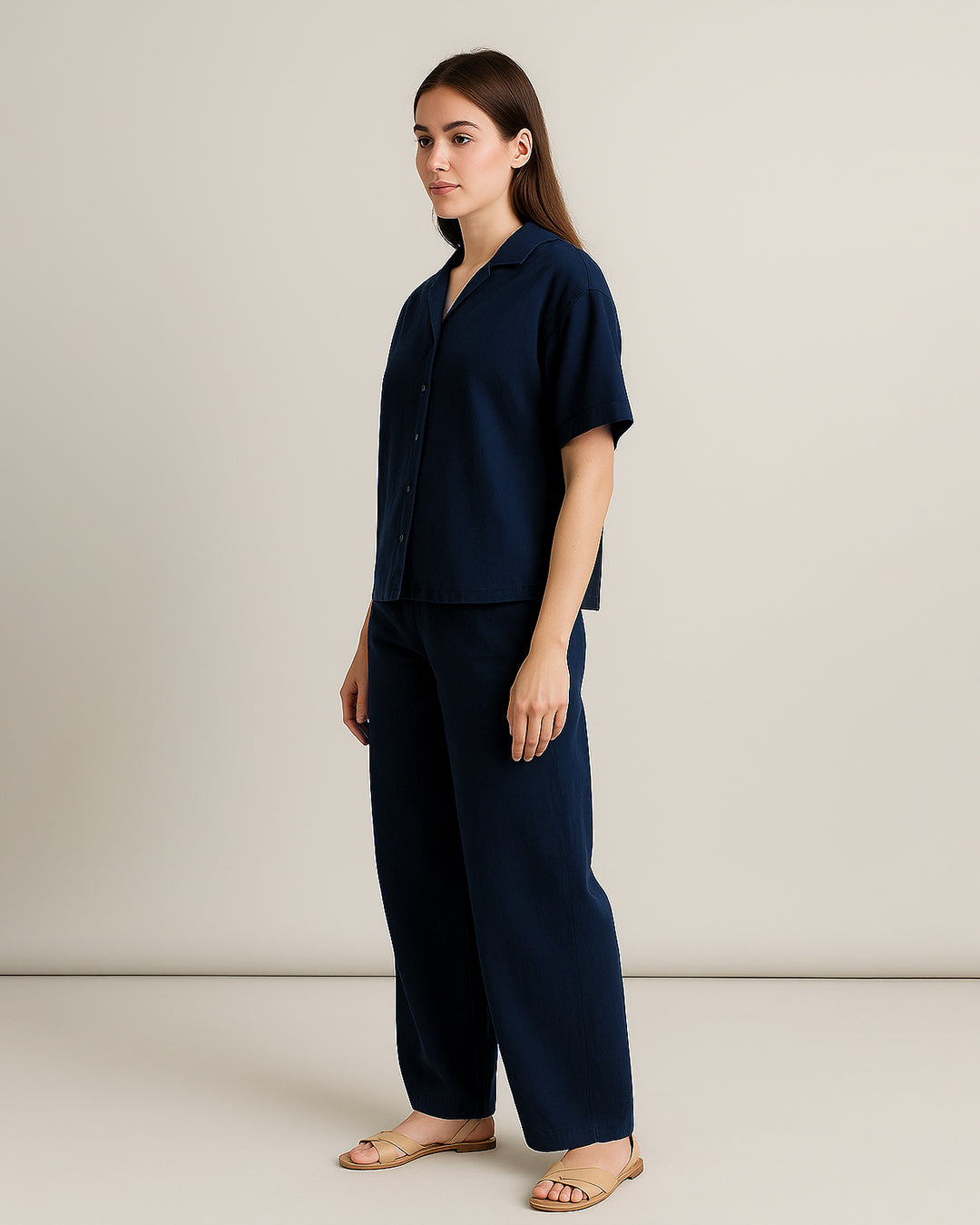 Zelig Branded Navy Blue Color Co-Ord Set WCS-06