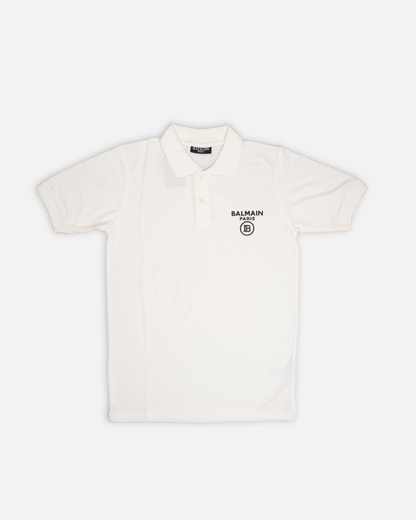 Balmen Pars Branded Polo T-shirt White Color Mpt-40