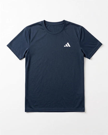 Adids Branded Men's Essential Performance Athletic T-Shirt - Navy Blue MDT-50