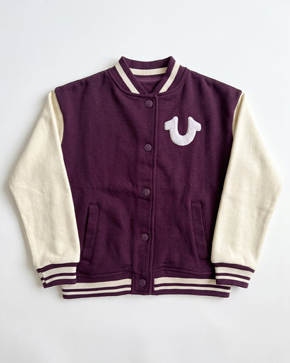 Branded Kids Bomber Jacket – Burgundy & Cream SP-62