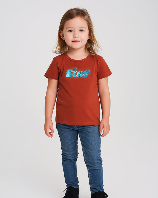 Pepprets Branded Girl's T-shirt Bubble Mehroon Color GTS-07