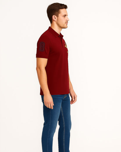 Girodano Branded Polo T-shirt Maroon Color Mpt-54