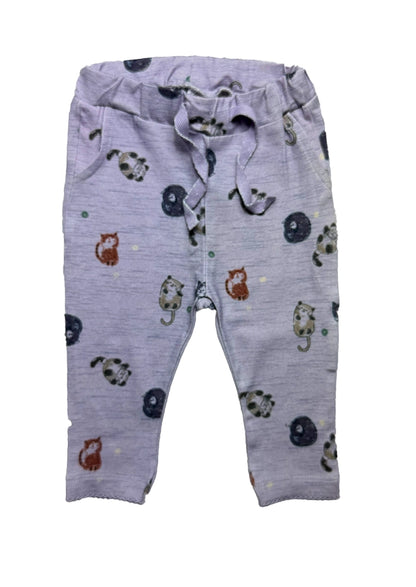 Branded Girl's Lilac Cute Cat Print Trouser KUT-12