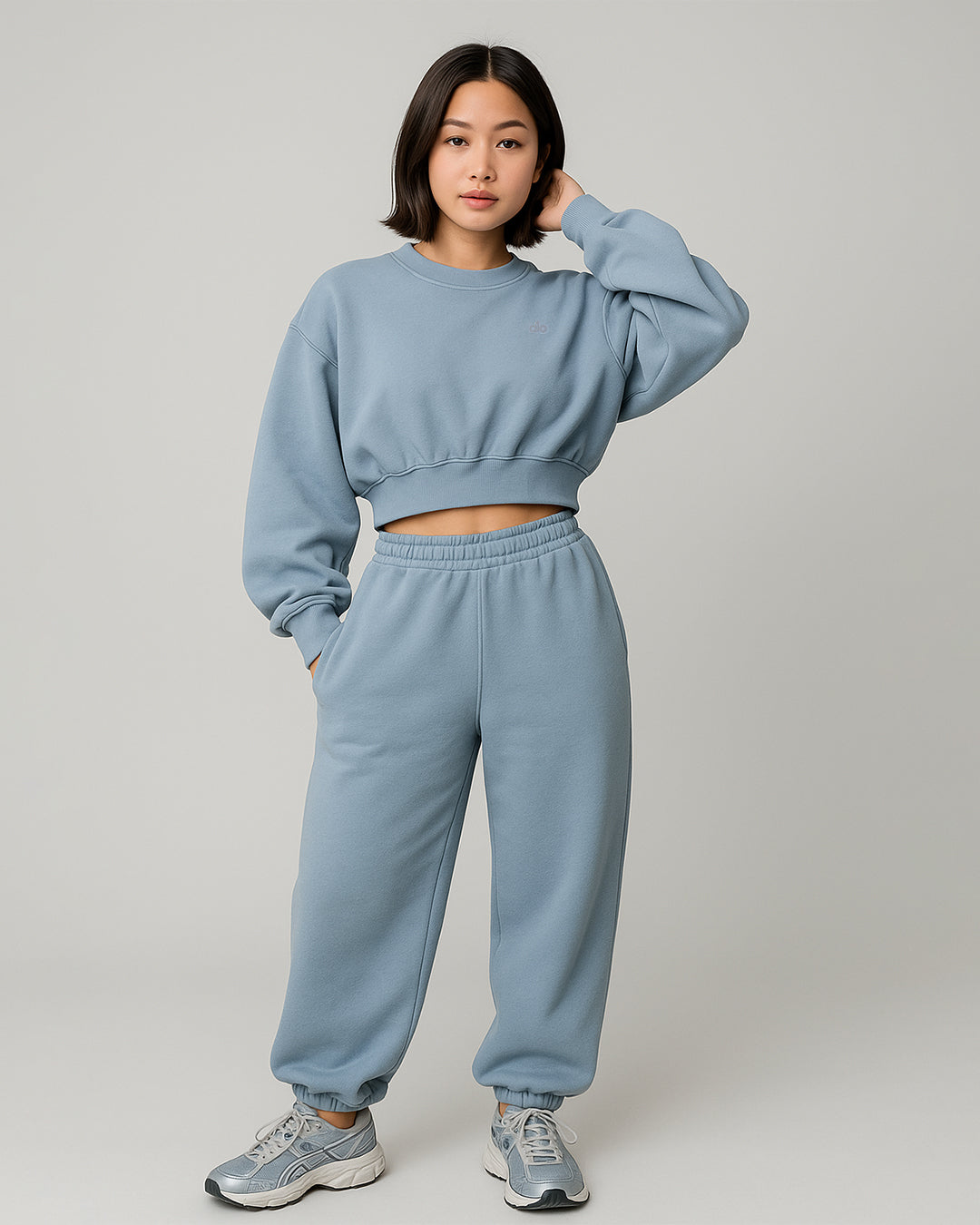 Alos Branded Essential Winter Fleece Co-Ord Set – Sky Blue (Premium Export) WCS-24