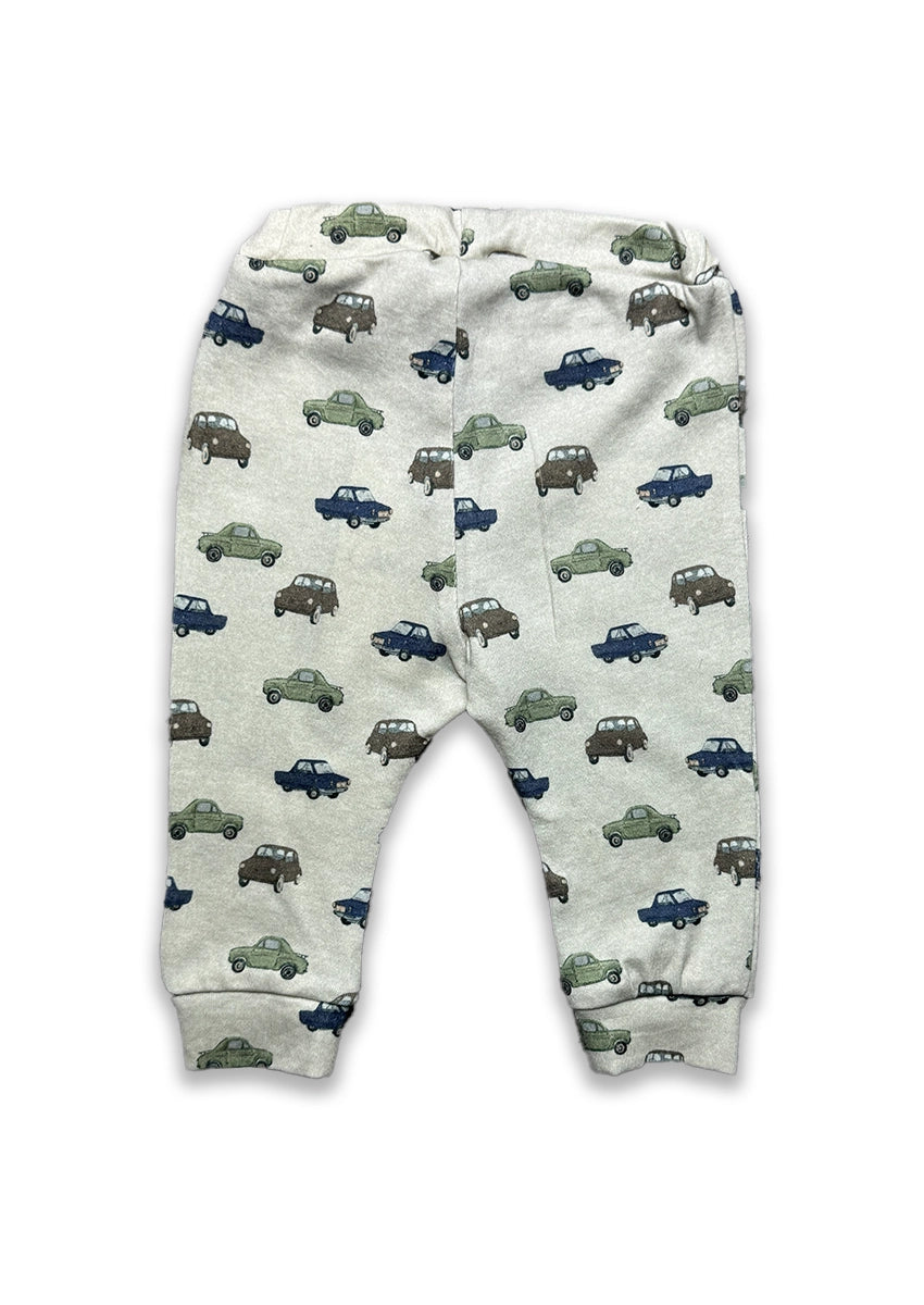 Branded Kids Trouser Beige Color With Cars printed KUT-07