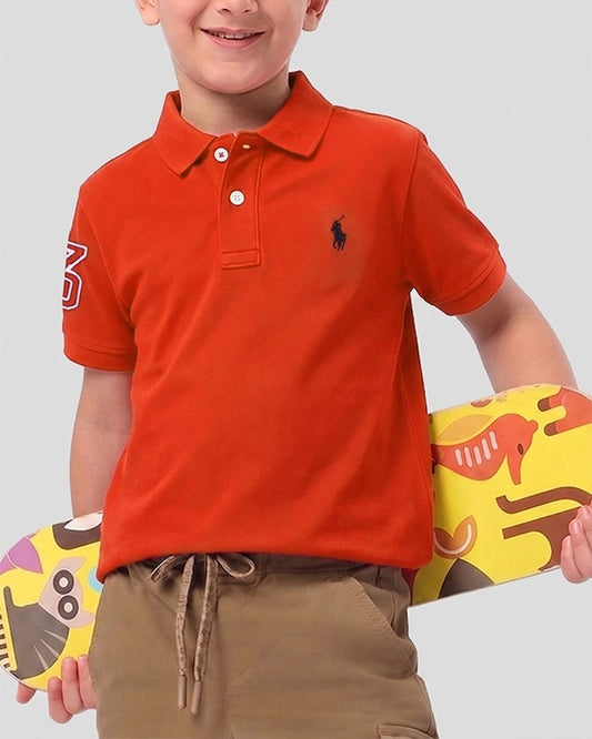 US Pollo Branded Boy's Polo T-shirt Orange Color BPT-02