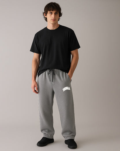 Younglay Winter Branded Unisex Fleece Wide-Leg Trousers – Grey UT-23