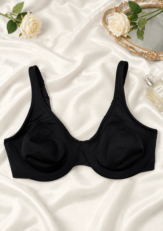 Classic Black Seamless Everyday Full-Coverage Bra WBS-08