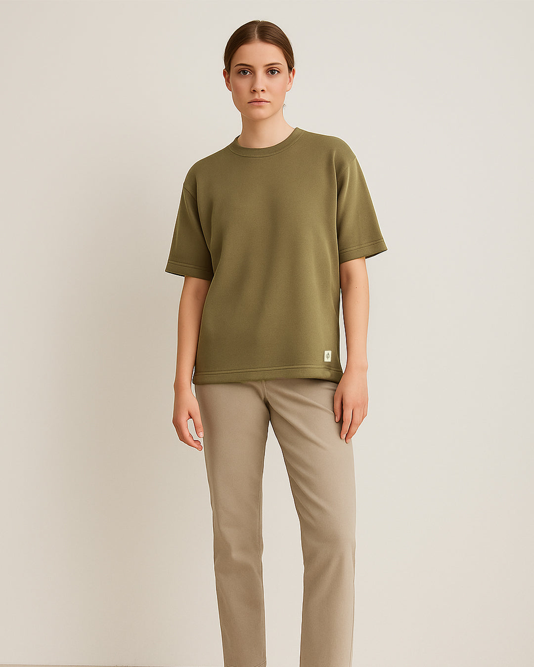 Branded Women’s Olive Green Casual T-Shirt WT-02
