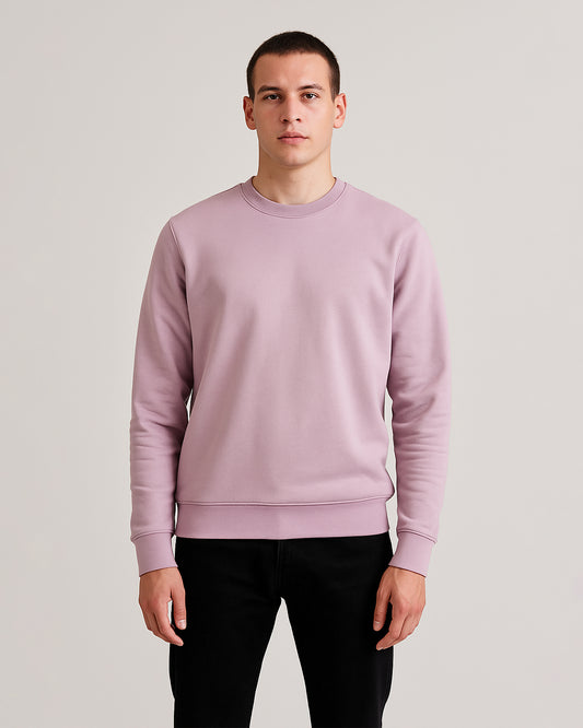 Zarraa Branded Men’s Crewneck Sweatshirt Light Purple Color MSWT-01