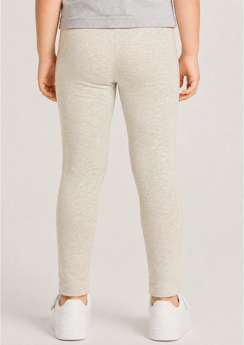 Branded Girl's Melange Grey Ribbed Tights GTD-22