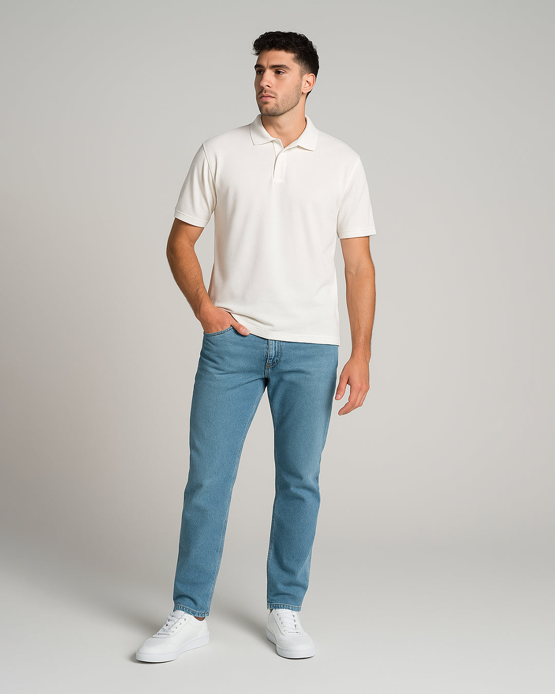 Men’s Premium Cotton Polo Shirt – Off White MPT-69