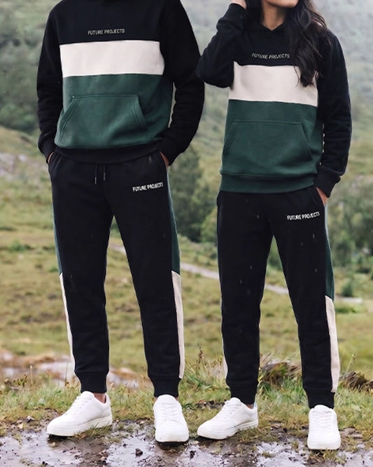 Primk Branded Winter Unisex Pemimum Fleece Tracksuit Co-ord set– Black | Green | Off-White UCS-01