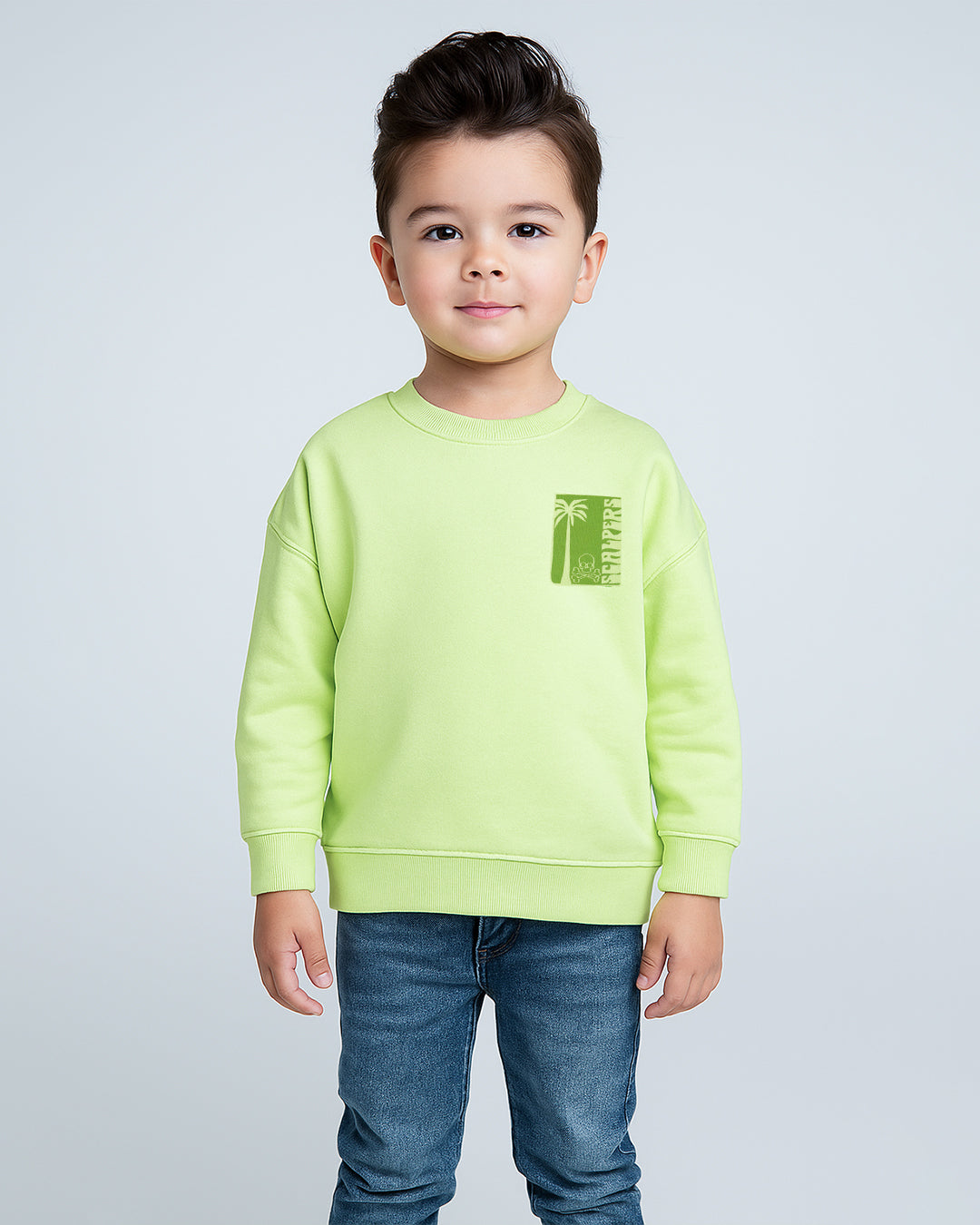 Scalp Branded Boy's Neon Green Color Sweatshirt BSWT-01
