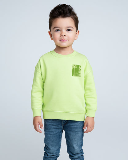 Scalp Branded Boy's Neon Green Color Sweatshirt BSWT-01
