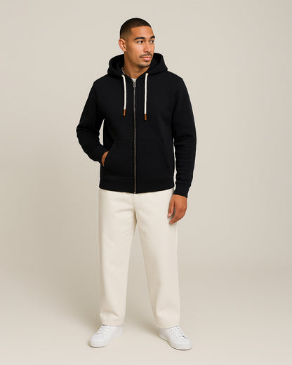 Adony Branded Men's Black Classic Zip-Up Hoodie MZH-03