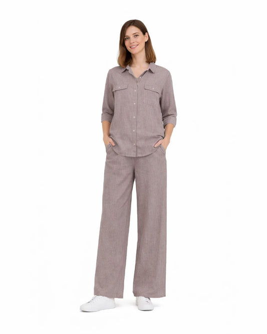 Spark Branded Women’s Premium Co-ord Set – Beige Brown WCS-33