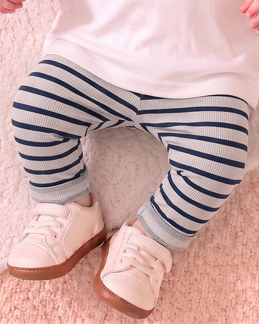 Branded Girl's Tigts White Color with Blue stripes GTD-04