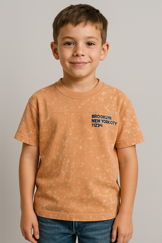 ZARRAA Branded  Boy's Mustard Color T-shirt BTS-08