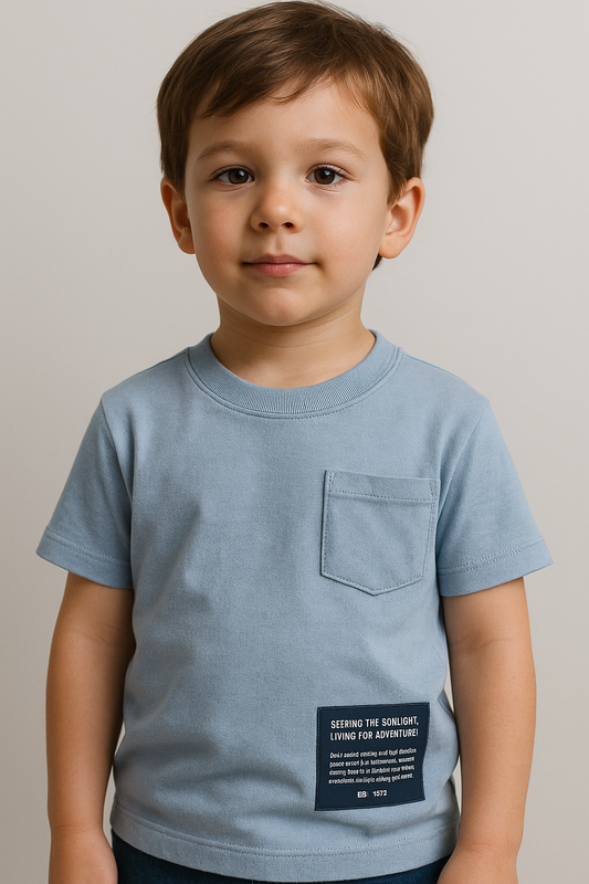 ZARRAA Branded  Boy's Sky Blue Color T-shirt BTS-05